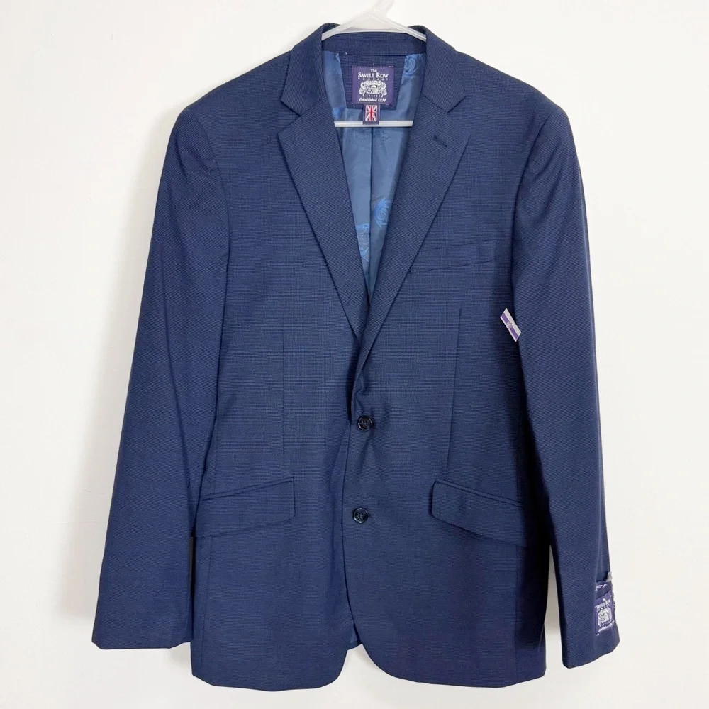 The Saville Row London Hoxton Sport Coat Mens 40L Blue Blazer Jacket NWOT NEW